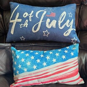 4th of July Themed Small Rectangle Canvas Pillow Covers Outdoor Indoor  NEW